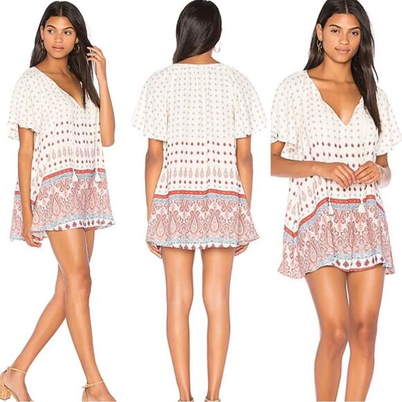 Show Me Your Mumu Flutter Sleeve Tassel Tie Tunic Size X-Small, Oversized - Picture 1 of 12